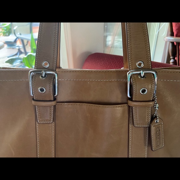 Coach X-Large Saddle Leather Book Bag Tote - Picture 3 of 14
